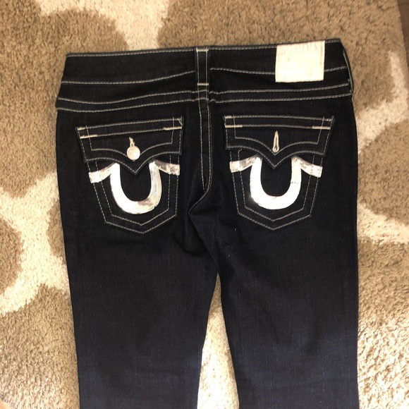 WOMEN’S TRUE RELIGION SILVER POCKET JEANS SIZE 29 - Picture 4 of 4
